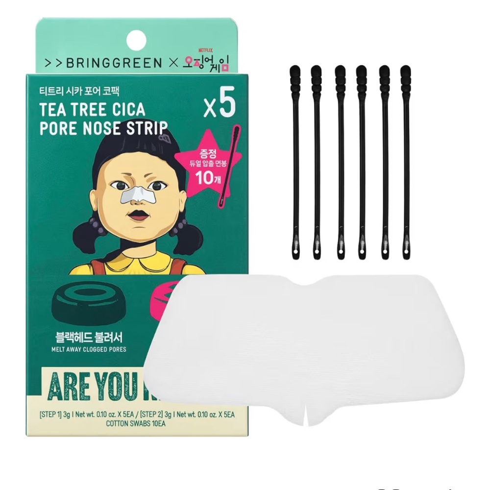 NWT BRING GREEN Tea Tree Cica Pore Nose Strip Set- 2 boxes of 5 each